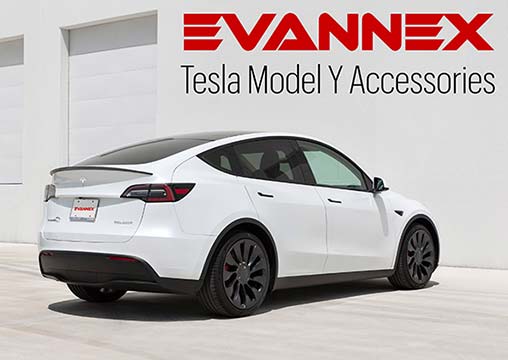 Tesla Model Y Accessories by EVANNEX (Sponsored Banner).