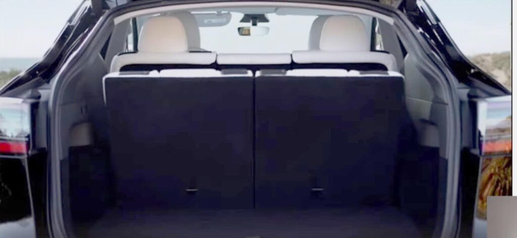 Tesla Model Y cargo volume while the 3rd-row seat is up.