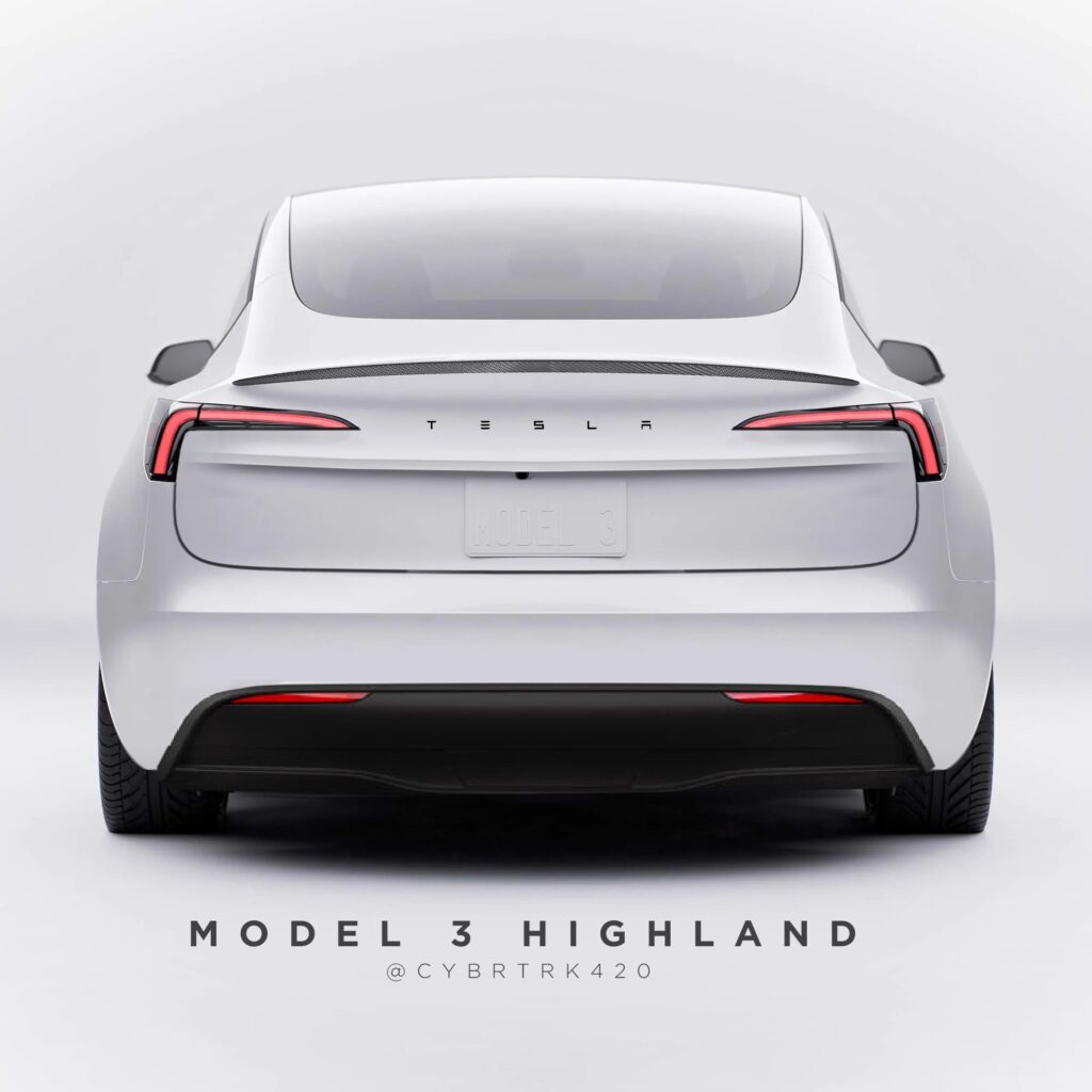 This is how the rear fascia of the Tesla Model 3 Project Highland could