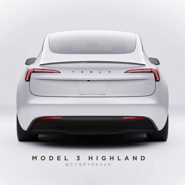 This is how the rear fascia of the Tesla Model 3 Project Highland could