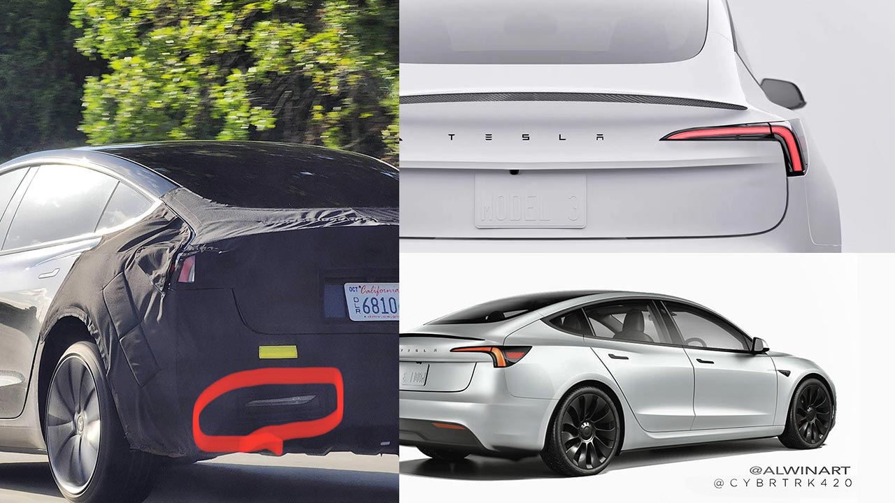 This is how the rear fascia of the Tesla Model 3 Project Highland