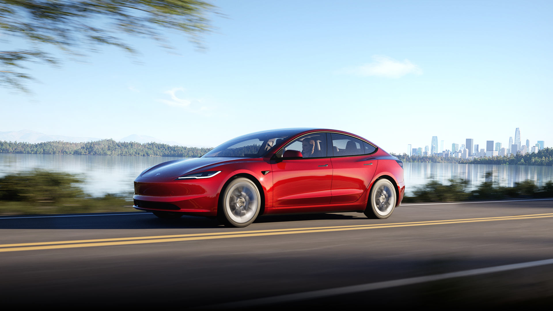 Ultra Red Tesla Model 3 Highland Performance Spotted With Red