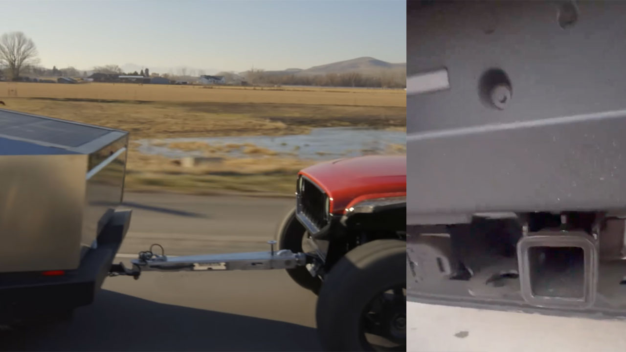 Here's how to access the Cybertruck tow hitch — watch it haul a 3,000lbs  Brawley EV - Tesla Oracle