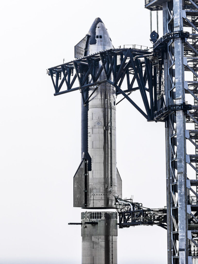 SpaceX Flight 4 Starship (Ship 29) getting stacked on the Super Heavy Booster 11 (B11) for testing at Starbase, Texas on Wednesday 15th May 2024.