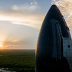 Flight 5 Starship 2nd stage (Ship 30) resting at the SpaceX Starbase launch site in Boca Chica, Texas for the launch.