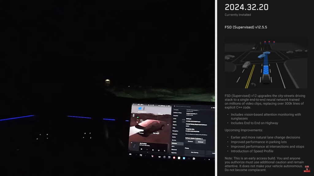 Tesla Cybertruck FSD and End-to-End on Highway deployed with FSD v12.5.5 (2024.32.20).