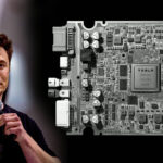 Elon Musk (left), HW3 Full Self-Driving Computer (right).