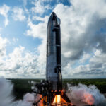 Flight 6 Starship 2nd stage (Ship 31 spacecraft) pictured during a static fire test on Wednesday 18th September 2024 at the Starbase launch site in Boca Chica, Texas.