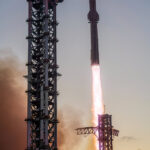 The moment when Starship Flight 5 lifted-off the Starbase Orbital Launch Mount (OLM). 2nd launch tower (front), Mechazilla launch tower (rear).