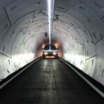 Tesla Cybertruck shown inside its birthing tunnel (Cybertunnel) nearing completion at Giga Texas.